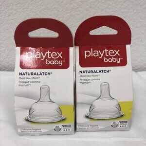 Playtex NaturaLatchNipple, Medium Flow, 2-Count (2 Pack) 3-6M+  3-6 Months+
